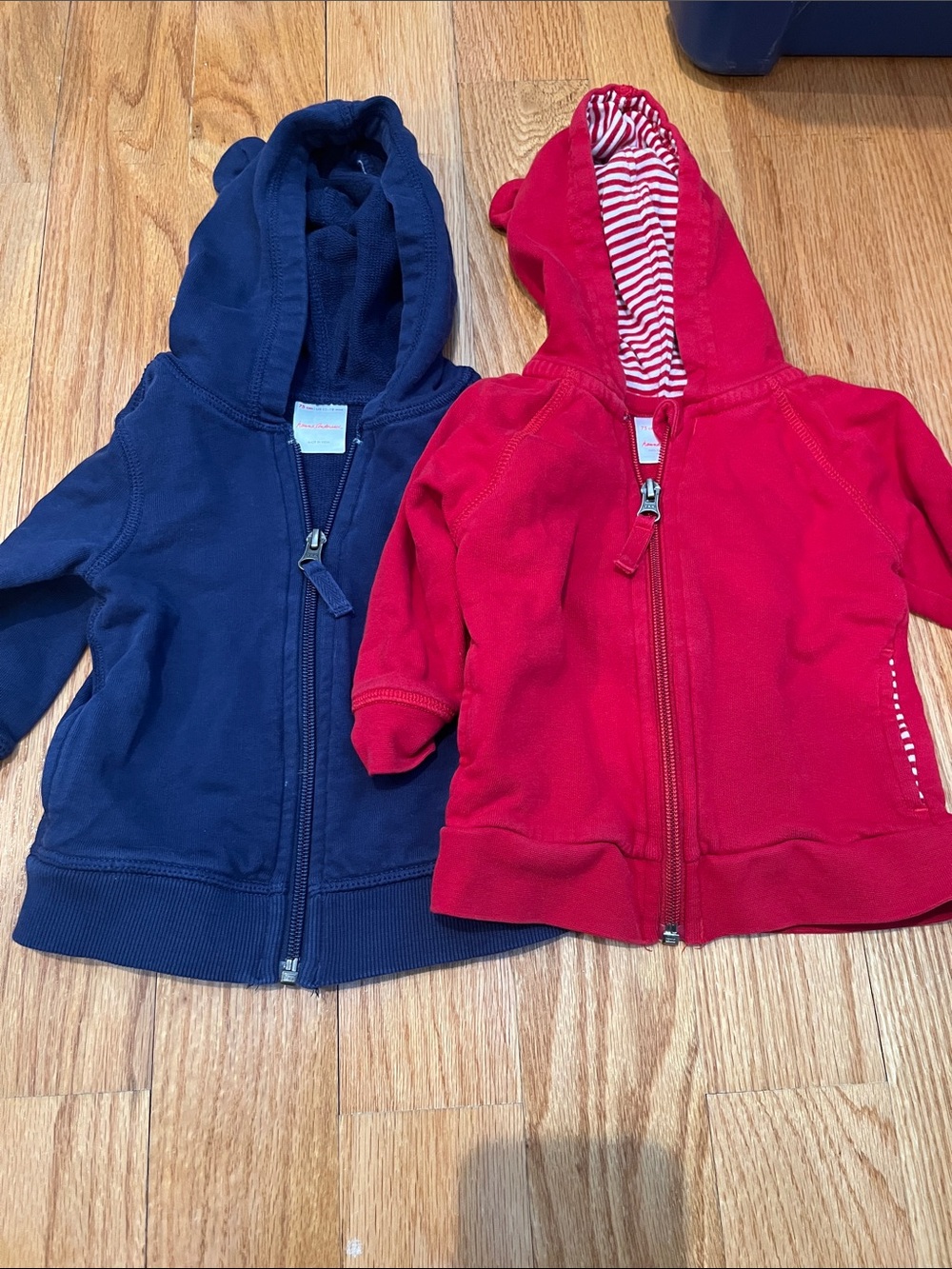 Kids Zip-Up Hoodie - Hanna Andersson Red & Navy 12-18m